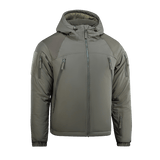 M-Tac Alpha Gen.III Pro Vinterjakke i vandtæt nylon med hætte og elastiske manchetter, perfekt til brug ved -20° C.
