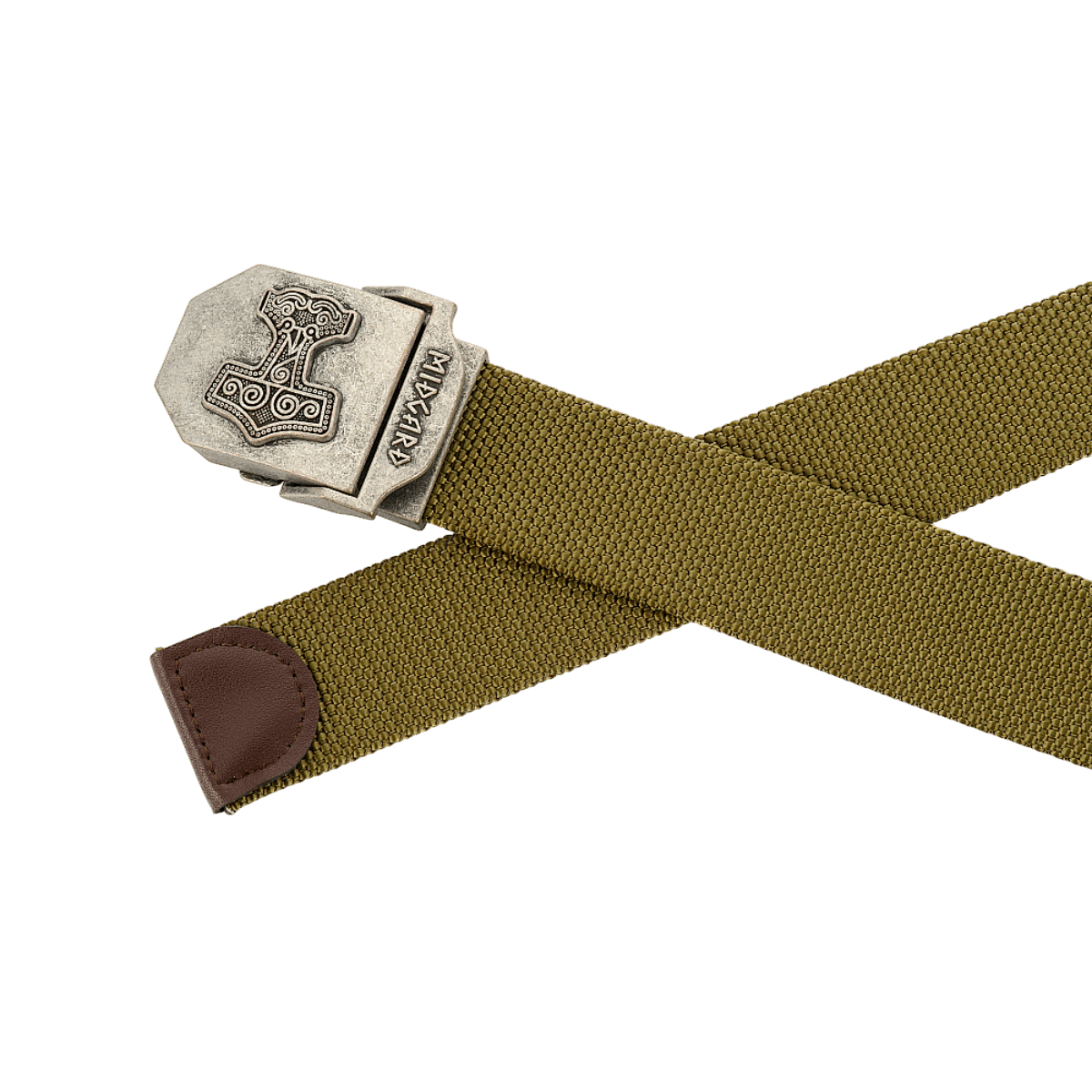 M-Tac Thors Hammer Bælte – Militærstil og funktionalitet med justerbar nylongjord og Thor's Hammer spænde, ideel til udendørs brug.