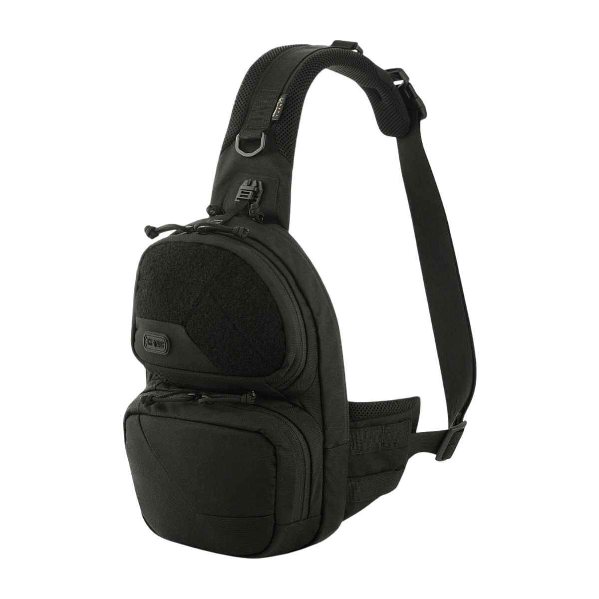 M-Tac Buckler Taske Elite i sort med MOLLE-system, to ydre lommer og skjult rum til våben, lavet af Cordura 500D materiale.