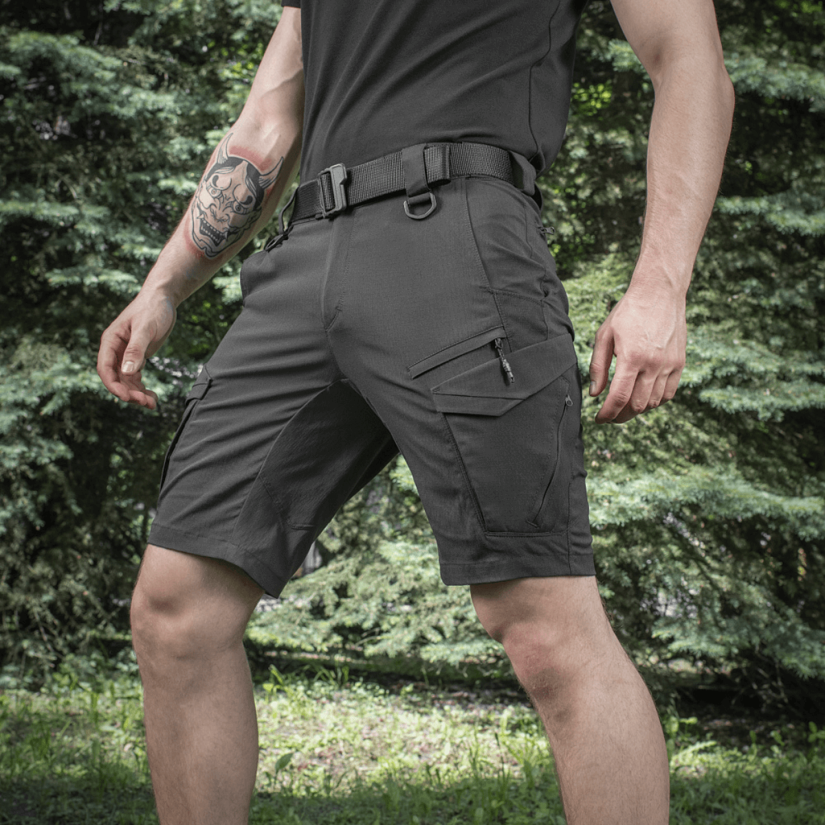 M-Tac Aggressor Summer Flex Shorts - letvægts-taktiske shorts med Flex Rip-Stop stof, perfekt til træning og outdoor aktiviteter.