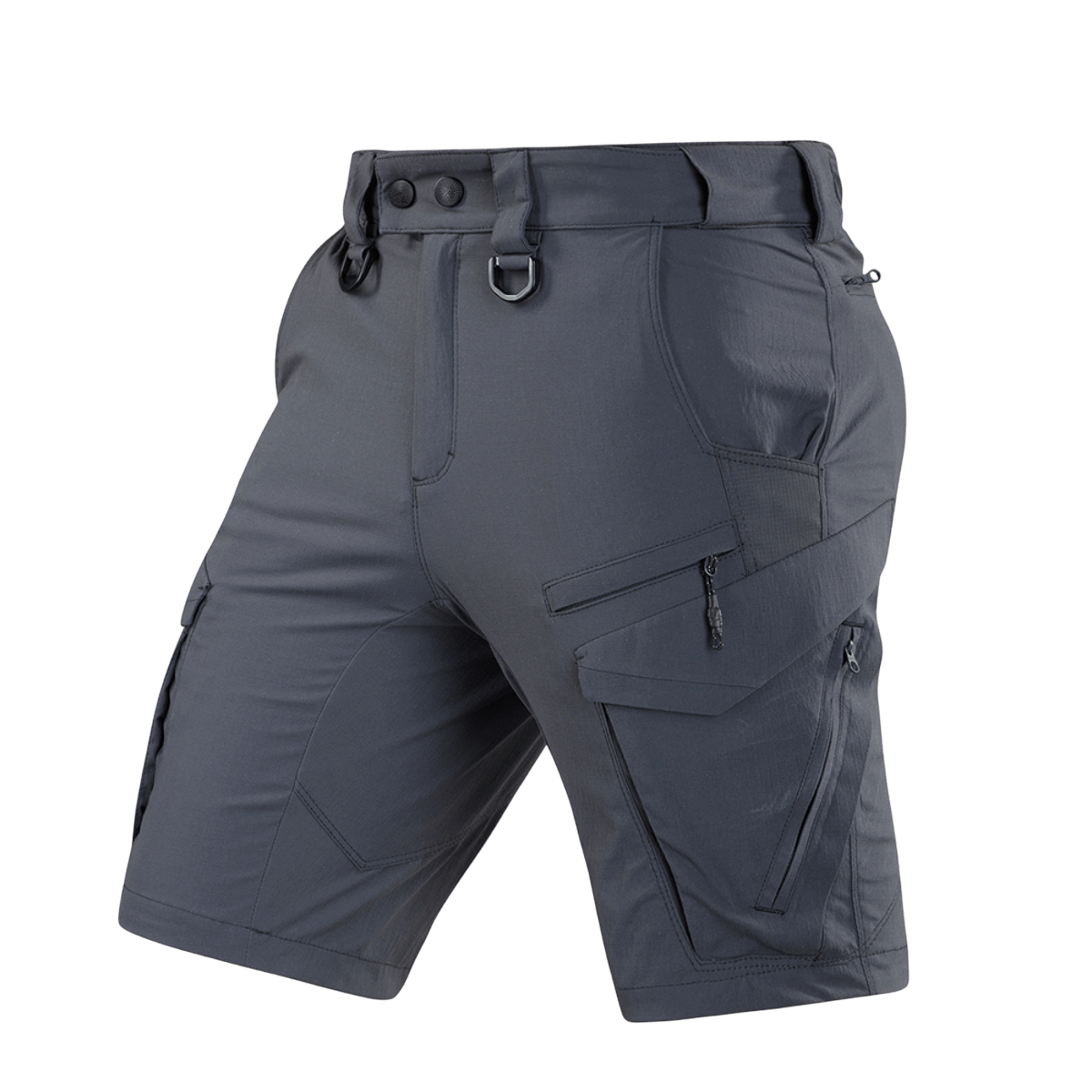 M-Tac Aggressor Summer Flex Shorts i let Flex Rip-Stop stof, perfekte til træning og fritid med syv funktionelle lommer og D-ringe.
