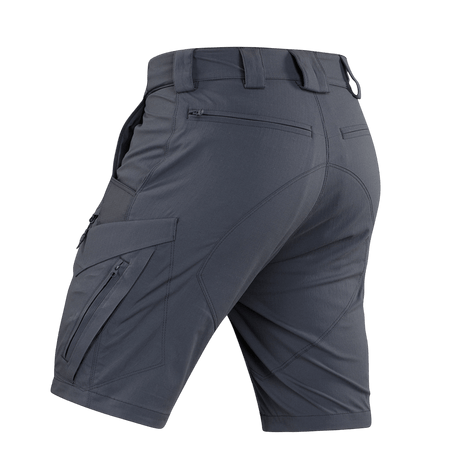 M-Tac Aggressor Summer Flex Shorts set bagfra, letvægts-taktiske shorts af Flex Rip-Stop stof, med mange funktionelle lommer.
