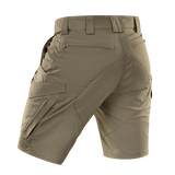 M-Tac Aggressor Summer Flex Shorts i lysebrun, letvægts design med flere lommer og justerbar elastisk talje til udendørs brug.
