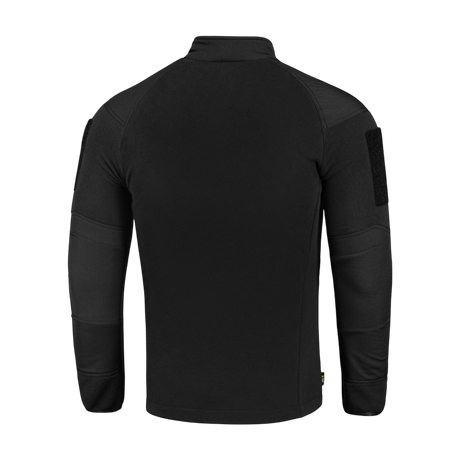 M-Tac Combat Fleece Polartec Jakke i sort med slidstærkt og funktionelt design, set bagfra.