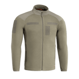 M-Tac Combat Fleece Polartec Jakke i varm beige, ideel til taktisk og casual brug med Polartec fleece og YKK lynlåse.
