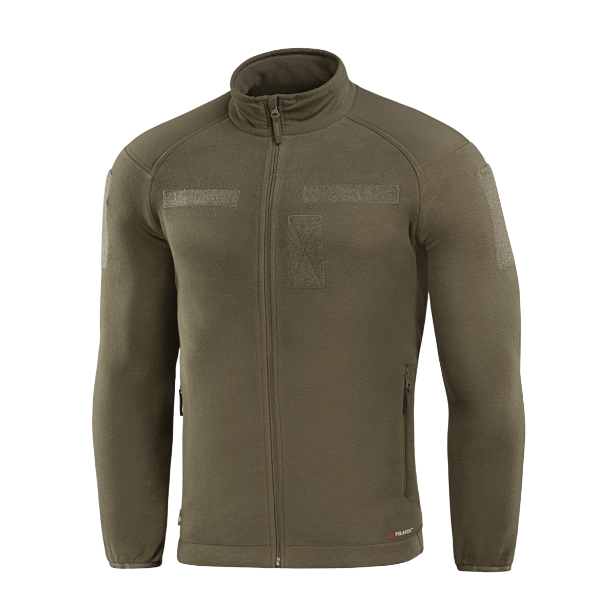 M-Tac Combat Fleece Polartec Jakke med Polartec® fleece og YKK lynlåse, perfekt til taktisk og casual brug, mosgrøn farve.