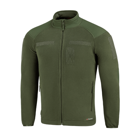 M-Tac Combat Fleece Polartec Jakke, grøn jakke med YKK lynlåse, lavet af Polartec® fleece og vind- og strækbart stof.