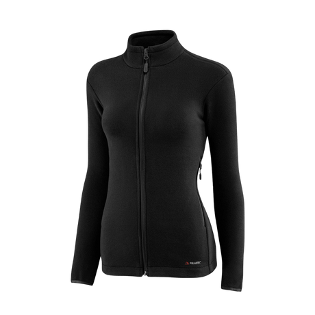 M-Tac Sweater Nord Fleece Polartec Dame i sort, designet til komfort og varme med Polartec® 200 fleece og YKK-lynlås.