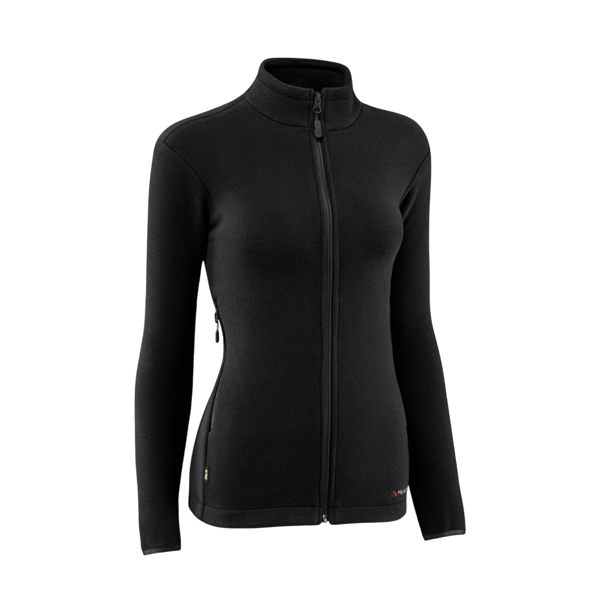 M-Tac Sweater Nord Fleece Polartec Dame i sort, designet til komfort og varme, med YKK-lynlås og stand-up krave til kvinder i taktiske miljøer.