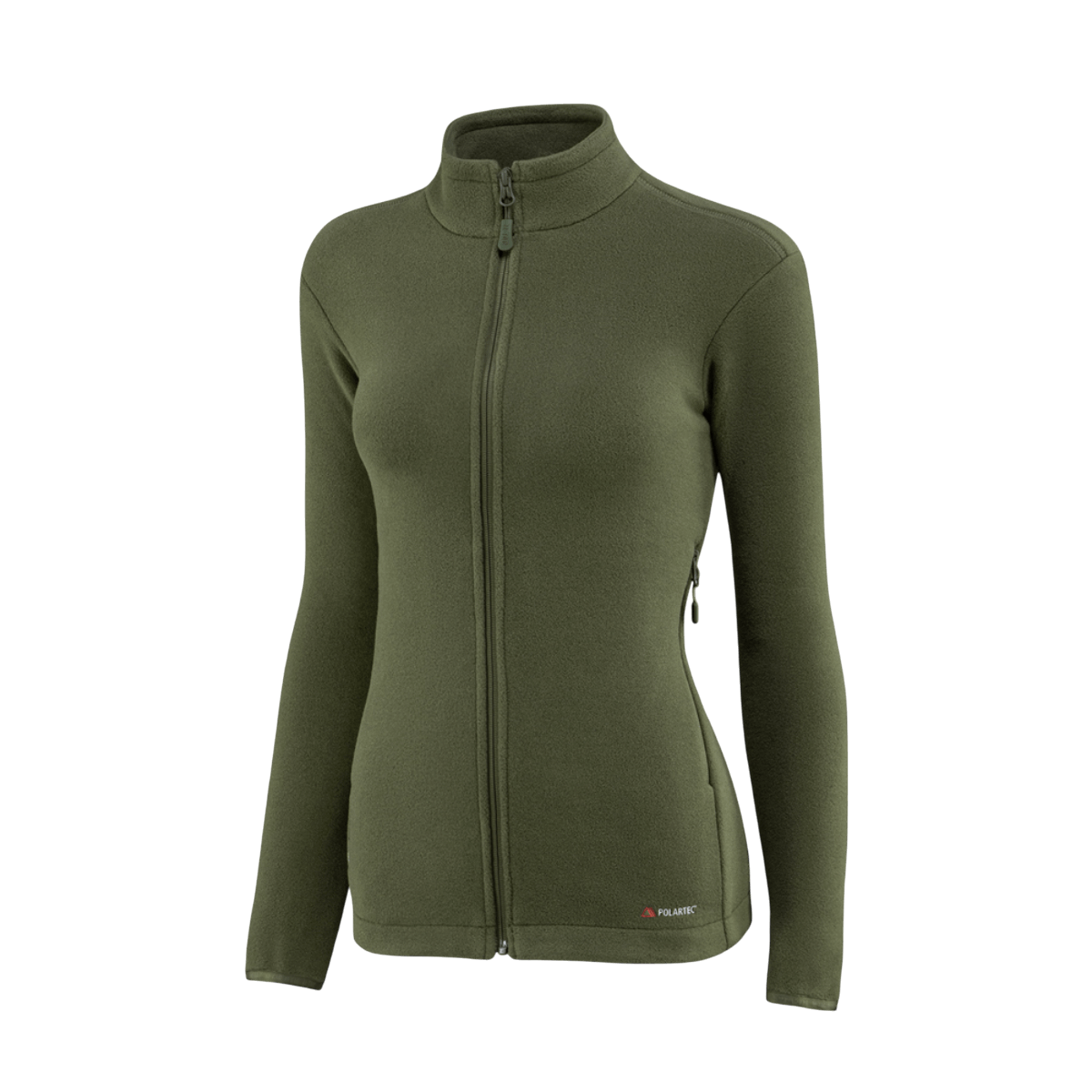 M-Tac Sweater Nord Fleece Polartec Dame til kvinder i grøn med YKK-lynlås og høj krave.