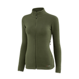 M-Tac Sweater Nord Fleece Polartec Dame til kvinder i grøn med YKK-lynlås og høj krave.
