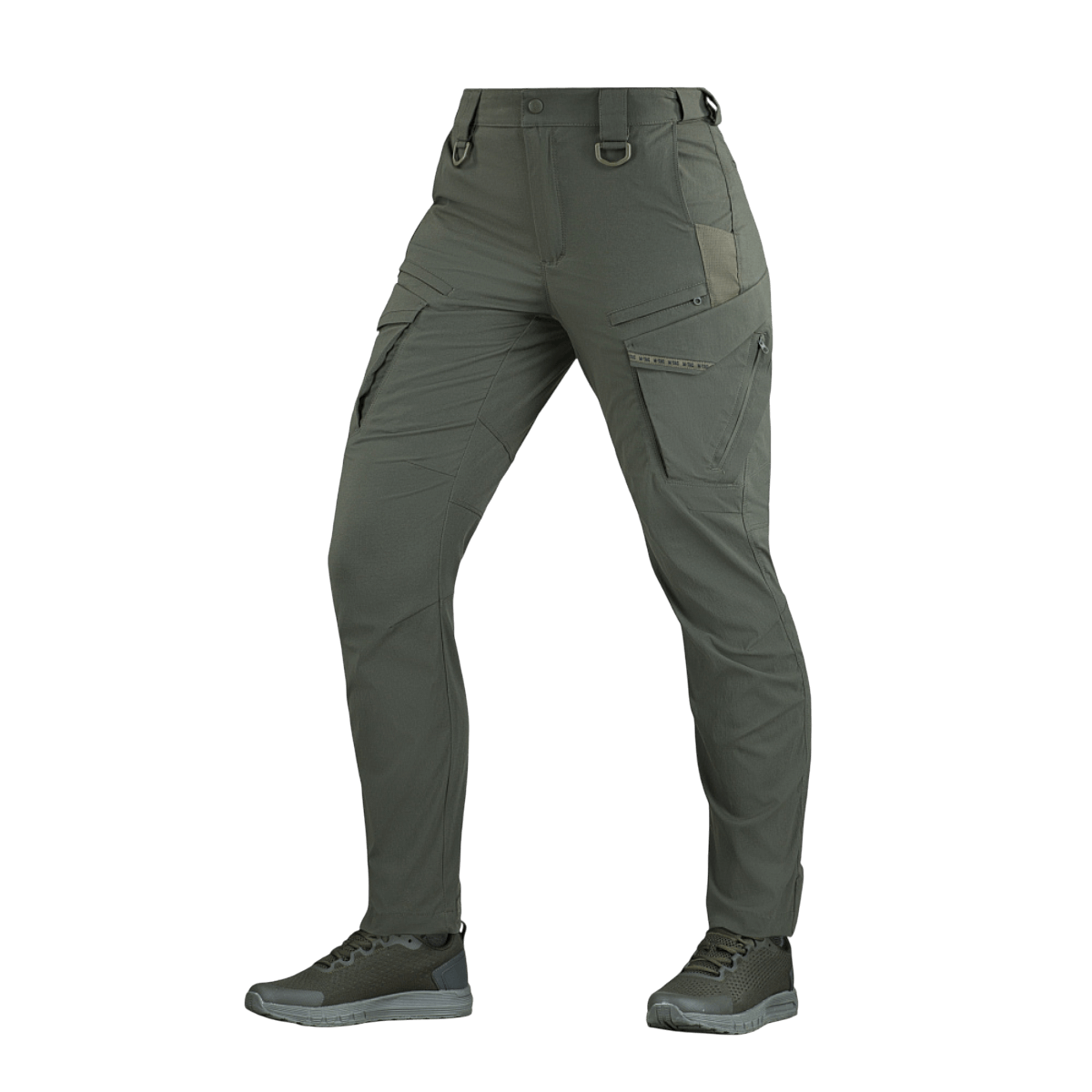 M-Tac Bukser Aggressor Summer Flex Dame i grøn med let Rip-Stop nylonstof og YKK-lukninger, designet til taktisk brug og aktiv fritid.