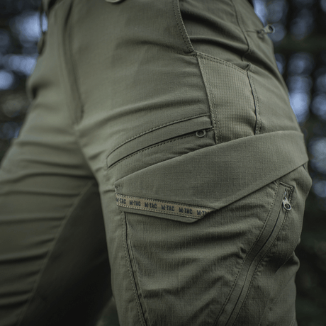 M-Tac Bukser Aggressor Summer Flex Dame i Rip-Stop nylon, taktiske bukser med YKK-lukninger og elastisk taljebånd, nærbillede