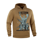 M-Tac Hoodie Freedom med militært tryk, justerbar hætte og elastiske manchetter. Komfortabel og holdbar til hverdagsbrug og friluftsliv.