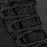 Nærbillede af snørebånd på M-Tac Taktiske Demi-Season Støvler Pro Line i sort Cordura og suede materialer.