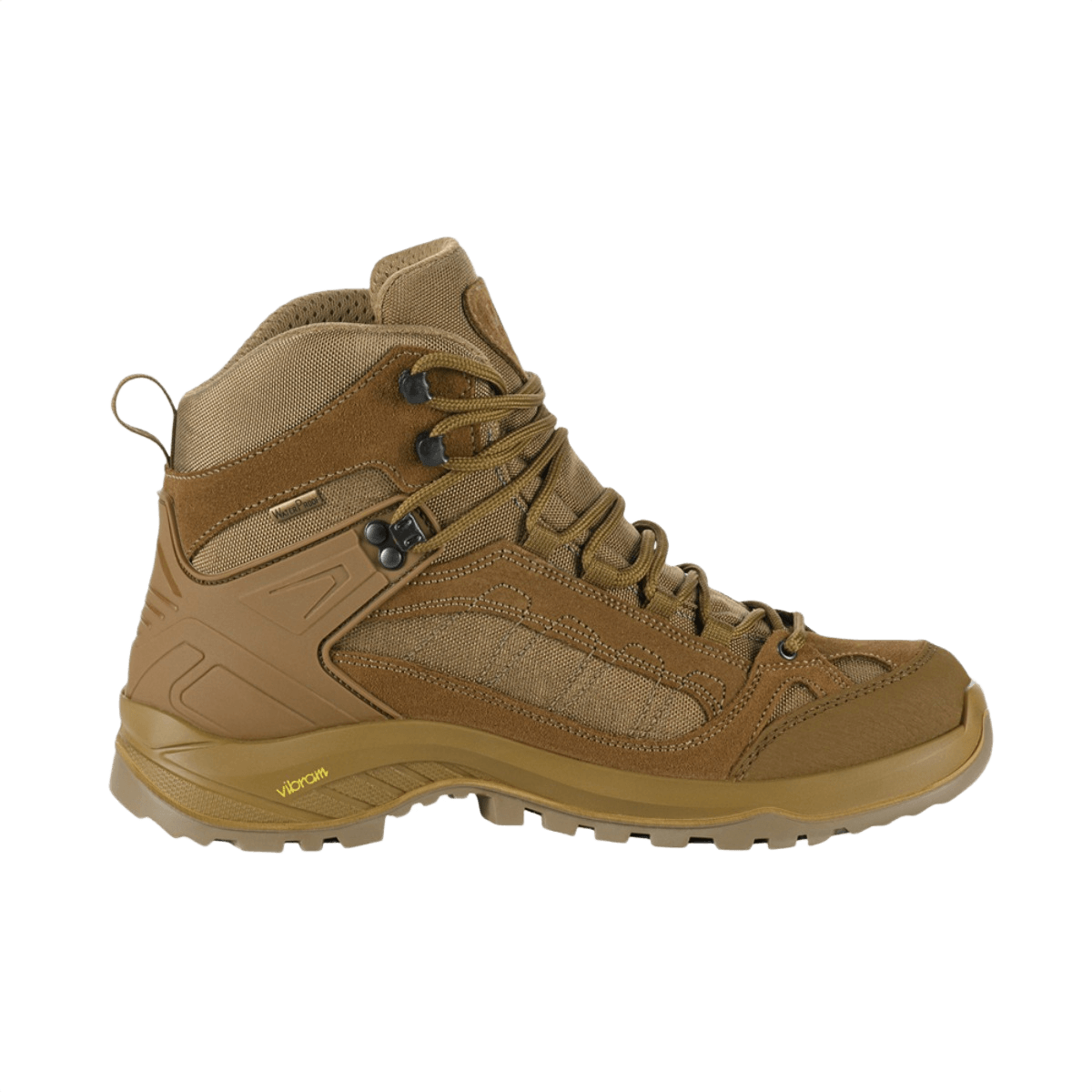 M-Tac Taktiske Demi-Season Støvler Pro Line i slidstærk suede og Cordura med Vibram-sål, designet til taktiske opgaver og vandring.