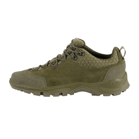 M-Tac Tactical Sneakers Patrol R Vent i olivengrøn til trekking og outdoor, med åndbar 3D-mesh og slidstærkt ruskind.