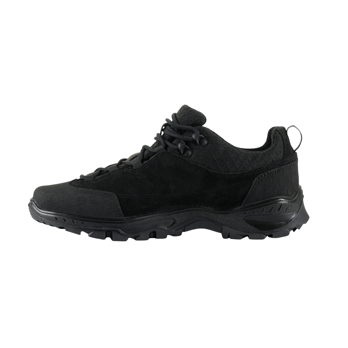 M-Tac Tactical Sneakers Patrol R Vent i sort læder og 3D-mesh, ideelle til trekking og løb med skridsikker sål.