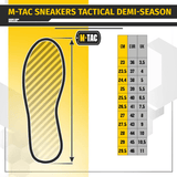 Tactical Sneakers Demi-Season – Let og komfortabel størrelsesguide for M-Tac sneakers med EU og UK sammenligning.