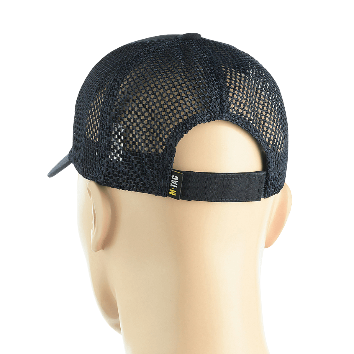Bagside af M-Tac Mesh Flex Ripstop Baseball Cap med justerbar Velcro-strop og mesh-paneler for god ventilation.