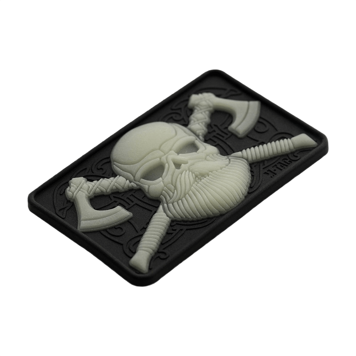 M-Tac Bearded Skull 3D PVC Patch med skægget kranium, Velcro fastgørelse, 80x50 mm, slidstærk til militær og outdoor.