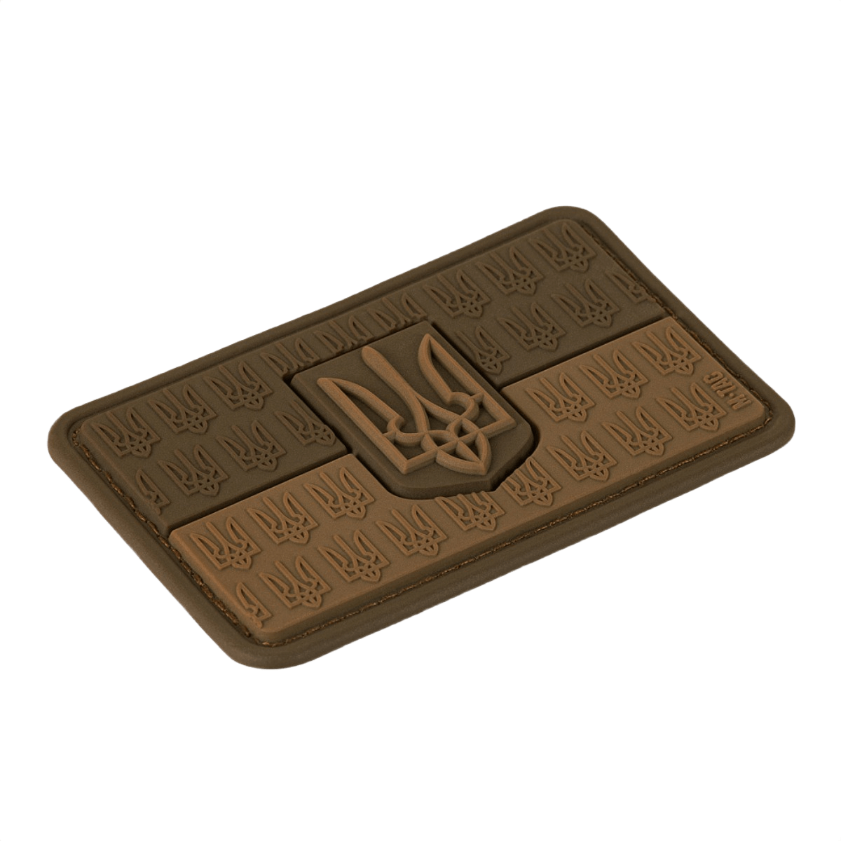 M-Tac Patch Ukraine Flag med Våbenskjold i PVC med 3D-relief, viser Trident og flagets farver, velcro-bagside, 8x5cm, Cordura 500D.