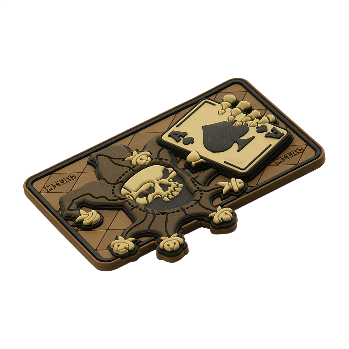 M-Tac Patch Joker Skull 3D PVC taktisk morale patch i PVC med joker og dødskort design i 3D. Velcro til nem fastgørelse, dimensioner 78x55 mm.