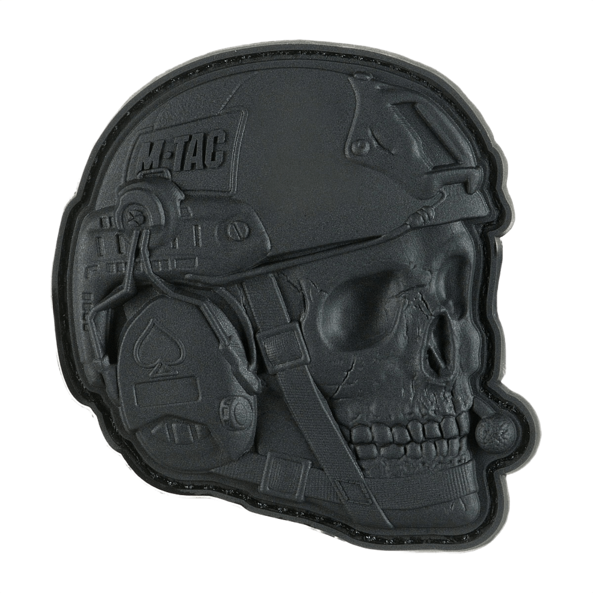 M-Tac Patch Operator 3D PVC med realistisk kraniedesign og Velcro til tøj og taktisk udstyr, 6 x 7 cm, PVC materiale