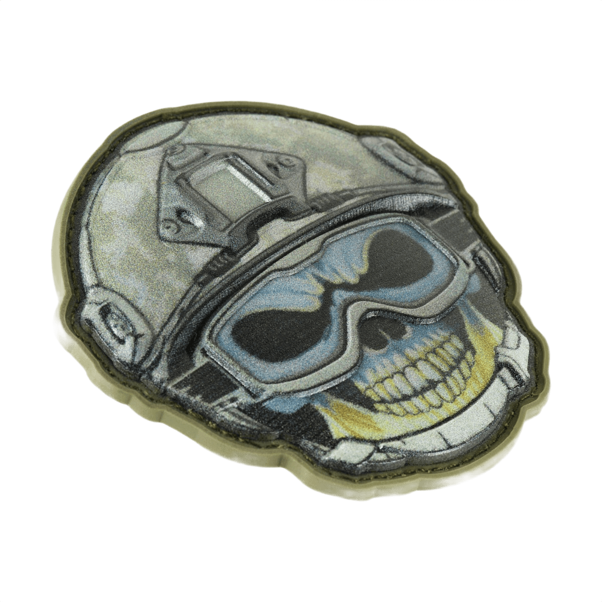 M-Tac Patch Emoji #5 - 3D PVC morale patch med Velcro, skildrer en sjov emoji med taktisk design. Perfekt til tøj eller udstyr, størrelse 6.5 cm.