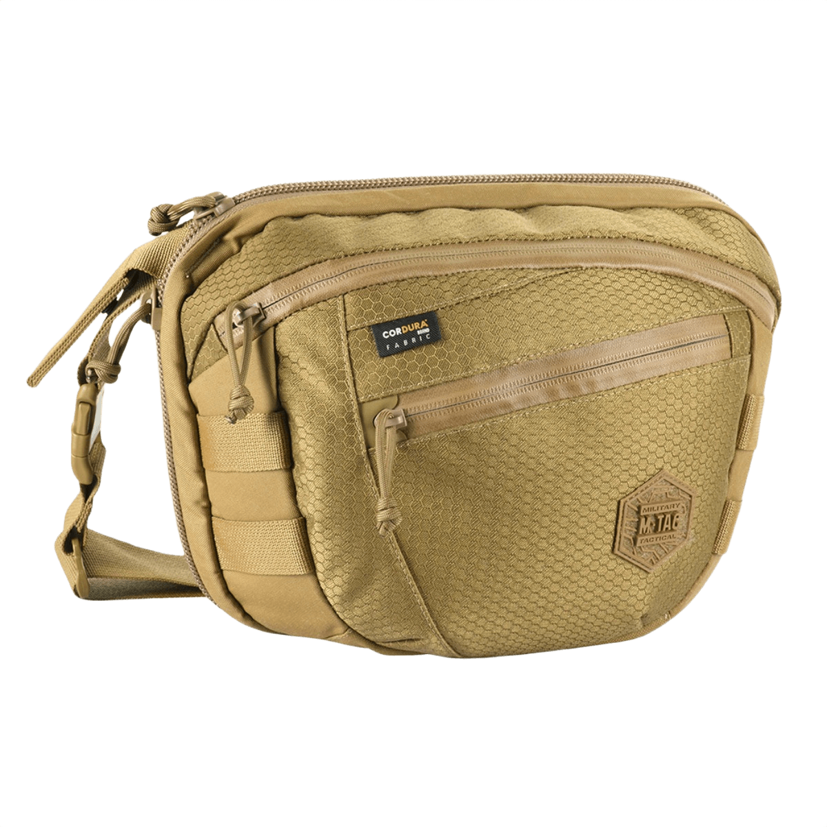 M-Tac Sphaera Hex Hardsling Bag Large Elite i sandfarve med lynlåslommer og justerbar rem