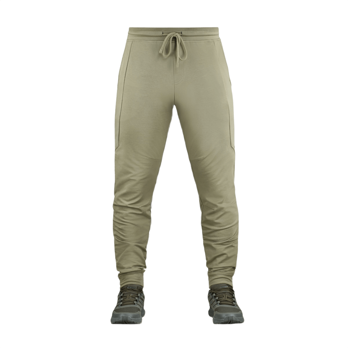 M-Tac Bukser Stealth Active sportbukser i lys brun farve med elastisk talje og lommer, ideelle til løb og fitness.