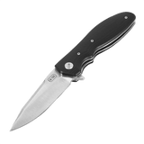 M-Tac Outdoor & Militær foldekniv - Type 6 med sort G10-komposite håndtag og krom rustfrit stål klinge, ideel til EDC-brug.