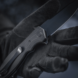 M-Tac Outdoor & Militær foldekniv - Type 6 med sort G10-komposit håndtag og krom rustfrit stål klinge i taktisk stil.