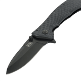 M-Tac Outdoor & Militær foldekniv - Type 7 med sort klinge og frame-lock, designet til taktisk brug med komfortabel greb.