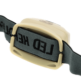 M-Tac Pandelygte 4+1 LED med elastisk hovedrem og plastikhus, viser bagsiden og hovedrem med LED tryk.