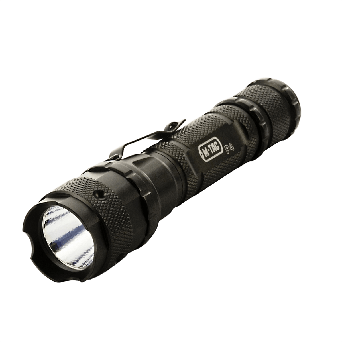 M-Tac Lommelygte P4 taktisk LED-lommelygte i aluminium med høj, lav og strobe lysmode. Ideel til taktisk brug og outdoor.