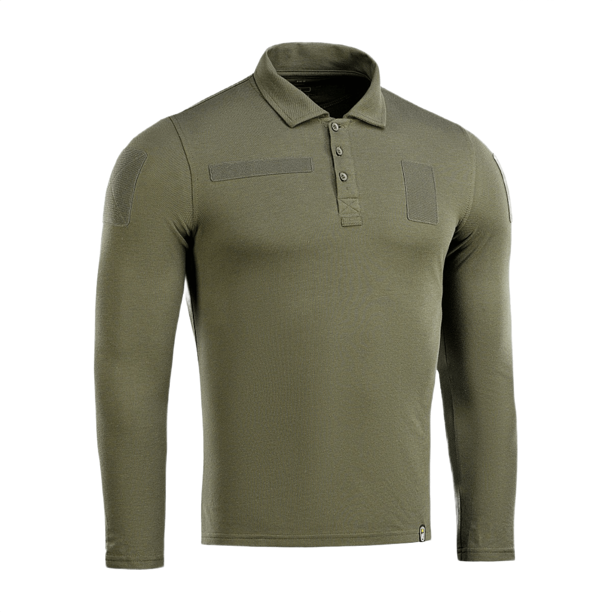 M-Tac Tactical Polo Shirt Langærmet 65/35 i olivengrøn til politi og sikkerhedsbrug, med velcro-paneler til patches.