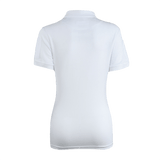 M-Tac Tactical Polo-Shirt 65/35 Lady - hvid kvindelig service-polo af bomulds-polyester blanding, set bagfra med velcroplads på ærmerne.