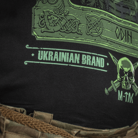 M-Tac T-Shirt Night Vision med Odin-print i kampudstyr og "Valhalla Calling" slogan, blød bomuldsblanding, ukrainsk mærke