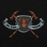 M-Tac T-Shirt Steel Knight design med skjold, korslagte sværd og "m-tac team" banner i midten.