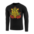 M-Tac Viburnum T-Shirt Long Sleeve med stiliseret Trident og viburnum print, sort langærmet design inspireret af national stolthed og historie.