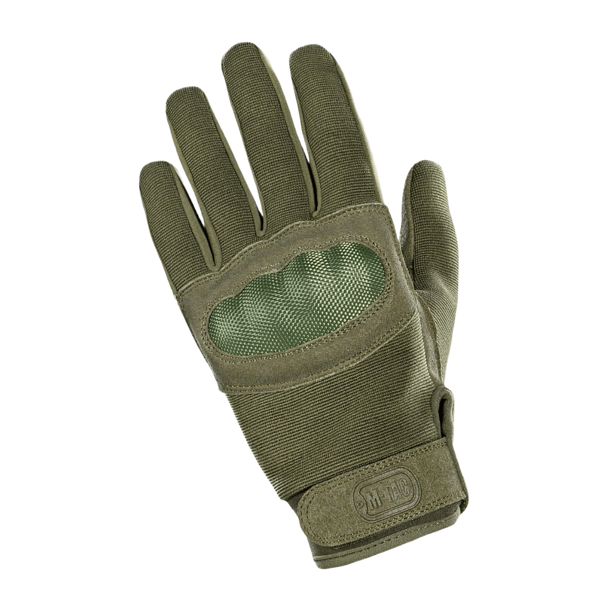 M-Tac Handsker Assault Tactical Mk.3 med forstærket håndflade og velcro, ideel til arbejde med våben i våde forhold, grøn farve.