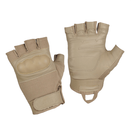 M-Tac Fingerløse Handsker Assault Tactical Mk.4 med forstærket læderhåndflade og dæmpende pads over knoerne for taktisk brug