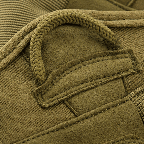 Detalje af M-Tac Handsker Assault Tactical Mk.6 med forstærket løkke og syntetisk ruskind, perfekt til taktisk brug.