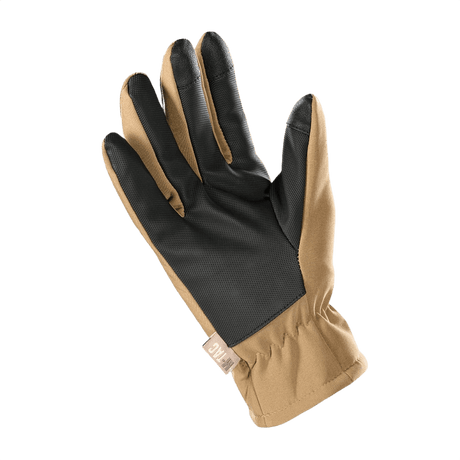 M-Tac Handsker Soft Shell Thinsulate med touchscreen-funktion og forstærket læderhåndflade til udendørs brug i køligt vejr.