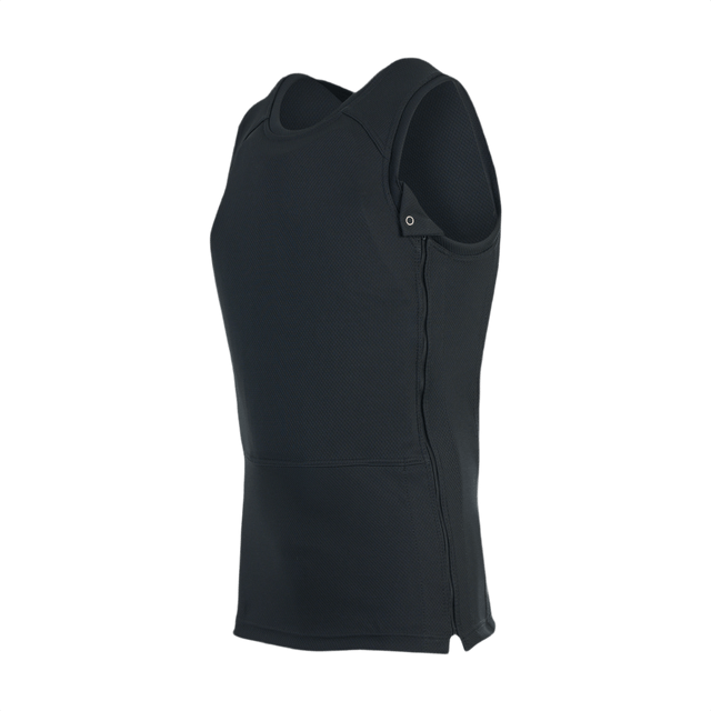 Anorak Rhodium® Undershirt I skjult beskyttelsesvest, niveau IIIA NIJ 0101.06, sort design, modstandsdygtig mod knive og skarpe genstande.