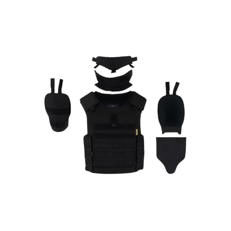 Anorak Chromium® Tactical II – fuldt sæt soft body armor vest med IIIA-beskyttelse i sort design, ideel til specialstyrker.