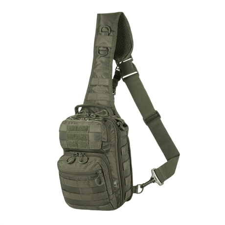 M-Tac Urban Line City Hunter Hexagon Bag i olivengrøn farve, praktisk taske med én skulderrem, perfekt til hverdagsbrug og organisering.