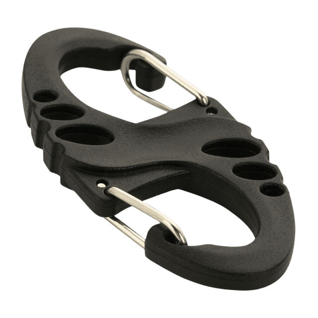 M-Tac Plast S-Krog Karabinhage i let plast og stål til nøgler, lommelygter og let udstyr, ikke egnet til klatring.