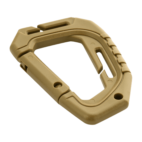 M-Tac Plast Taktisk Karabinhage med MOLLE-monteringspunkt og nøglering hul, til fastgørelse af udstyr på vest eller bælte, 9,3 cm